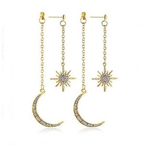Moon and Stars Drop Earrings